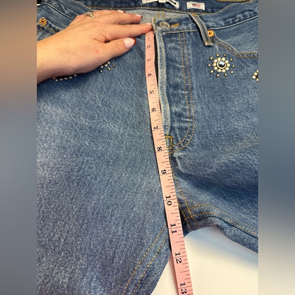 NWT REDONE LEVI'S RARE 70S STRAIGHT IN INDIGO STUD MSRP $625.00 - Picture 9 of 16